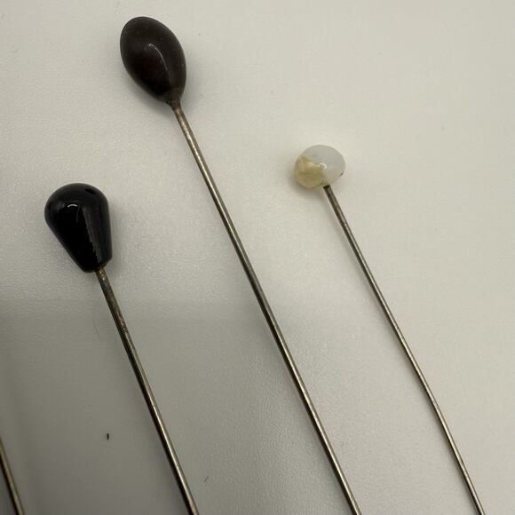 Vintage Stick Pins Lot of Nine Silver Tone 1.5” to 4.5” - Picture 4 of 11